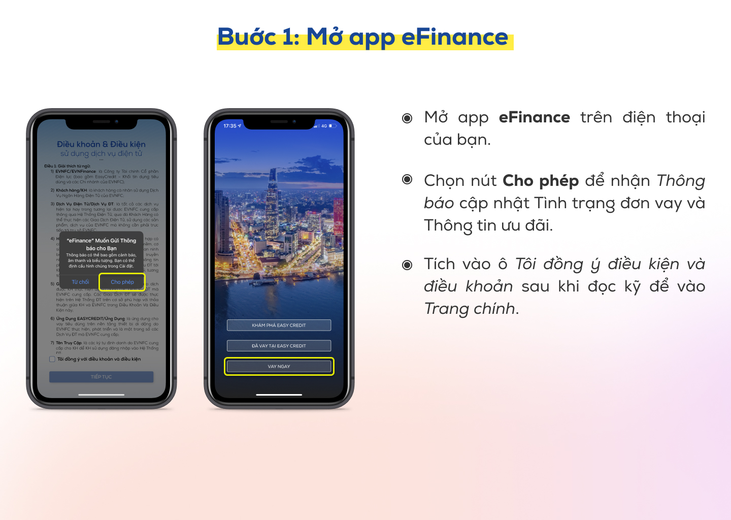 Hướng dẫn vay tiền trên ứng dụng eFinance